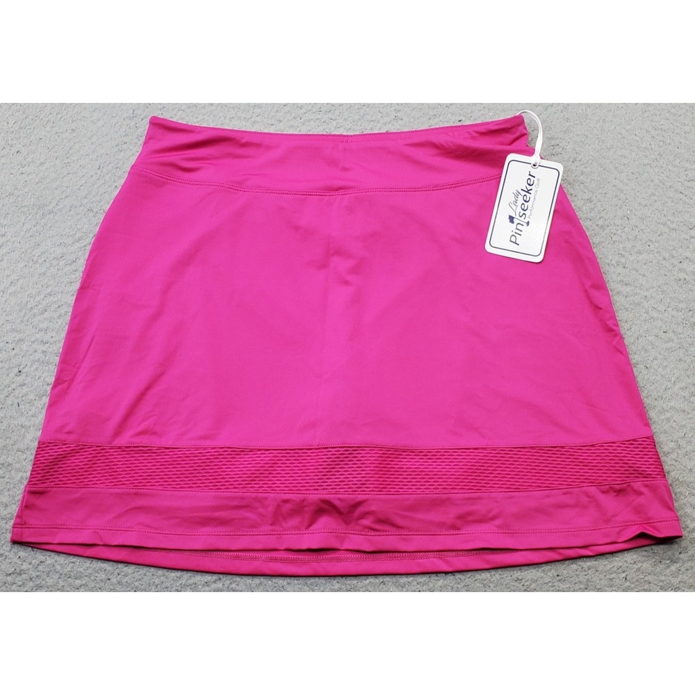 Lady Pinseeker Golf Skort Womens Large Pink Mesh Zip Pocket Athletic Performance